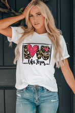 White LOVE Like Jesus Graphic Crew Neck Tee