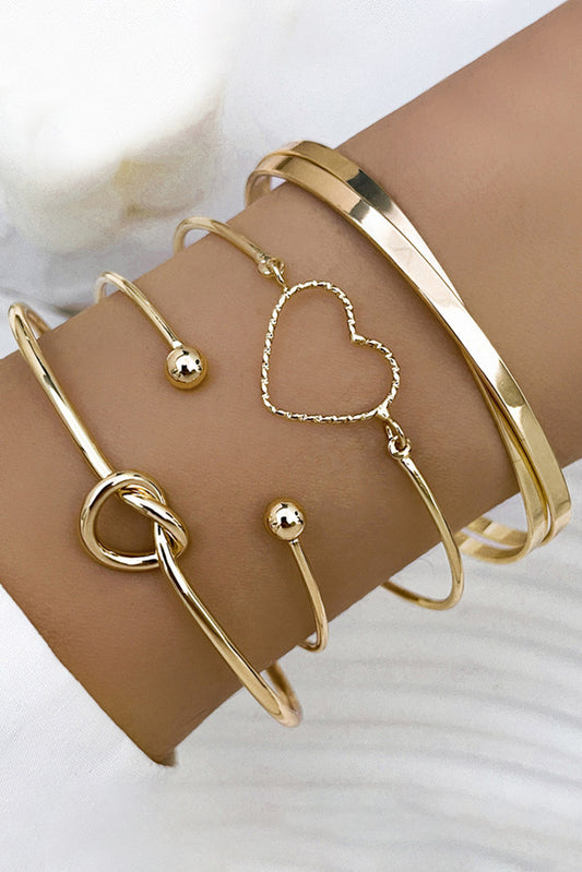 Conjunto de 4 piezas de pulsera con cruz geométrica Love