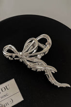 Silvery Pearl Decor Bow Knot Alloy Hair Claw Clip