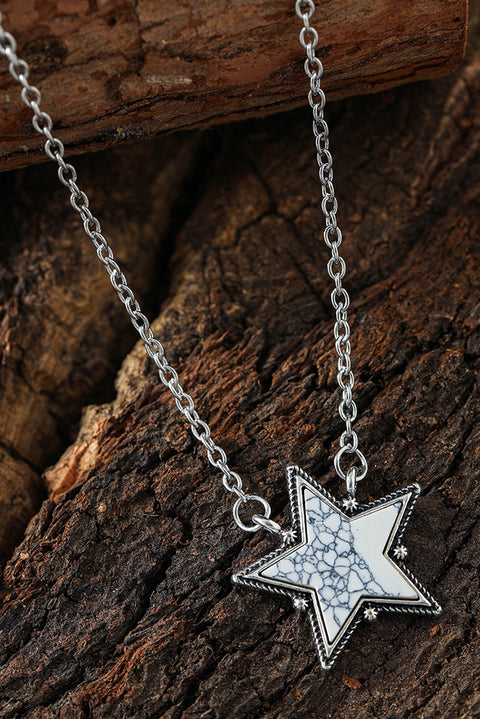 White Star Shape Pendant Chain Necklace