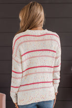 Pink Striped Confetti Knit Sweater