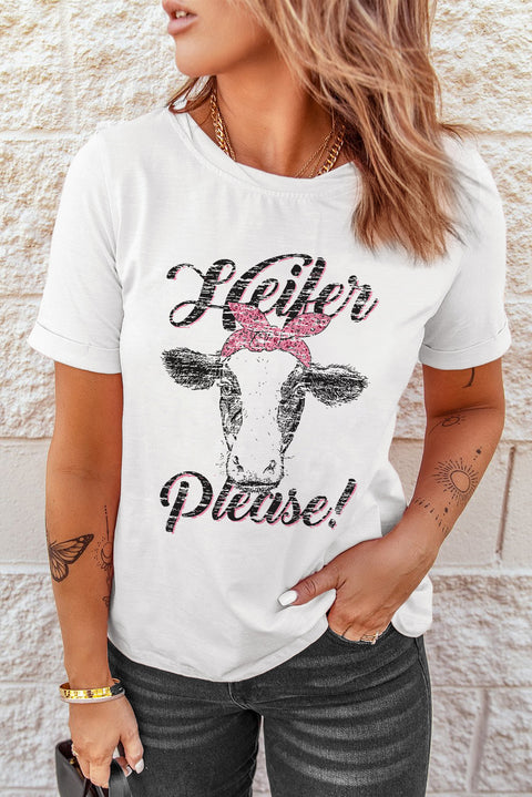 Heifer Please Cute Graphic Print T Shirt