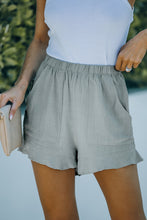 High Waist Pocketed Ruffle Shorts