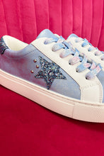 Silvery Star Sequin Patchwork Criss Cross Casual Shoes