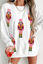 White Christmas Nutcracker Graphic Corded Baggy Sweatshirt