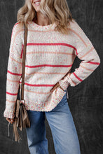 Pink Striped Confetti Knit Sweater