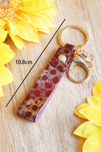 Red Dahlia Western Fashion Leather Ornament Key Ring