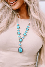 Crackle Turquoise Water Drop Charm Necklace