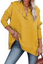 Batwing Sleeve Pocketed Henley Hoodie