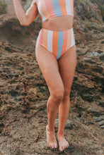 Vertical Striped High Waist Bikini Swimsuit