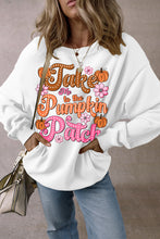 White Take Me to the Pumpkin Patch Floral Halloween Sweatshirt