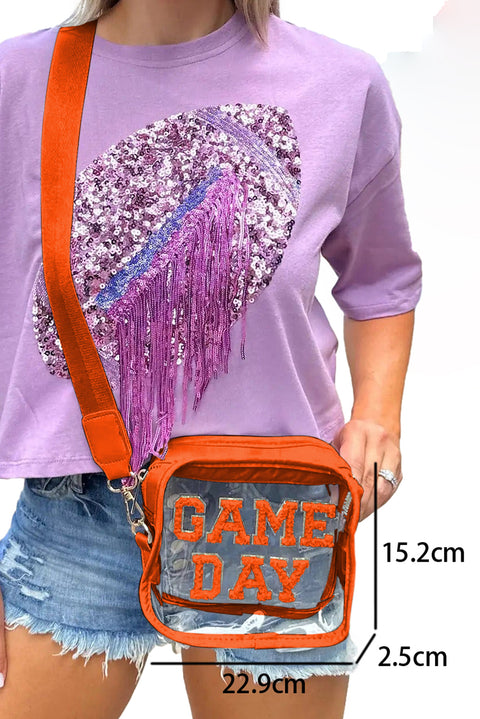 Orange GAME DAY Rugby Football Clear Shoulder Bag