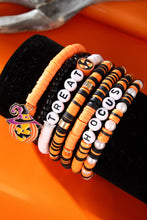 Orange TREAT HOCUS Halloween Pumpkin Beaded Multilayered Bracelet