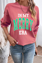 Strawberry Pink IN MY MERRY ERA Loose Fit Corded Sweatshirt