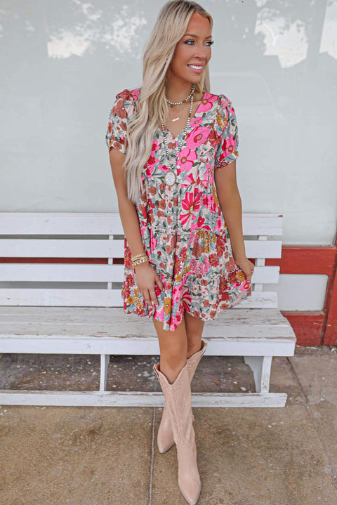 Ruffled Tank Floral Dress