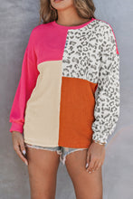 Patchwork Color Block Ribbed Long Sleeve Top