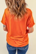 Orange Grateful Thankful Blessed Printed Thanksgiving T Shirt