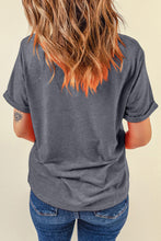 Gray Baseball Heart Shape Print Crew Neck T Shirt