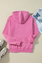 Bonbon Solid Color Fleece Lined Drawstring Hoodie with Pocket