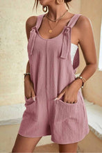 Adjustable Straps Pocketed Textured Romper