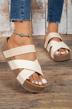 Braided Detail Criss Cross Platform Slippers