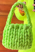 Pear Green Woven Knit Handmade Small Tote Bag