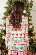 Bright White Christmas Print Pullover and Pants Lounge Set