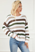 Stripe Crochet Hollow out Knit Sweater