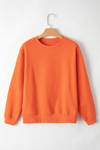 Russet Orange Solid Fleece Lined Drop Shoulder Terry Sweatshirt