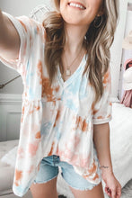 Top fluido de manga corta Tie Dye