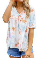 Top fluido de manga corta Tie Dye