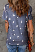 Blue God Bless the USA Bleached Stars T Shirt