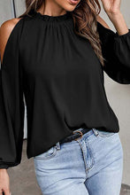 Cold Shoulder Bishop Sleeve Blouse