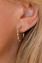 Gold Rhinestone Studded C-shape Stud Earrings