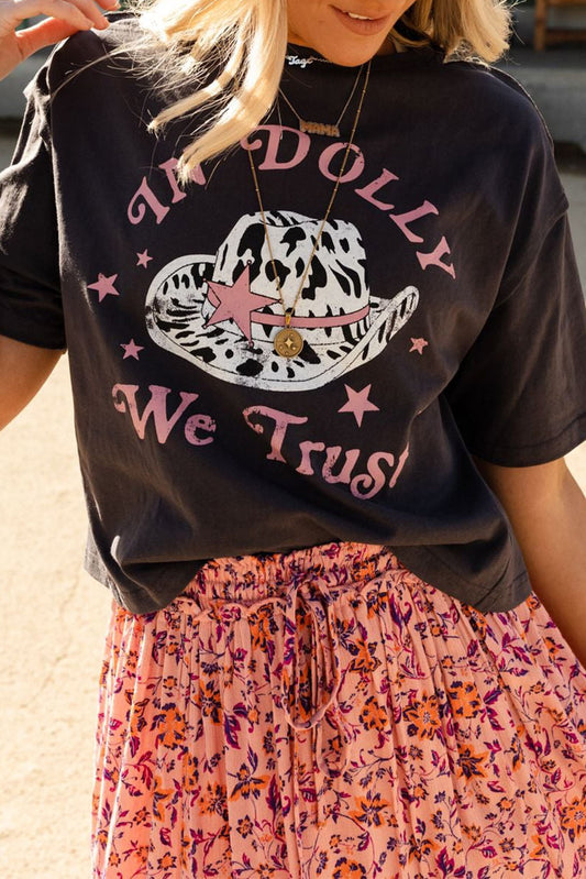 CONFIAMOS EN DOLLY Camiseta gráfica de moda occidental