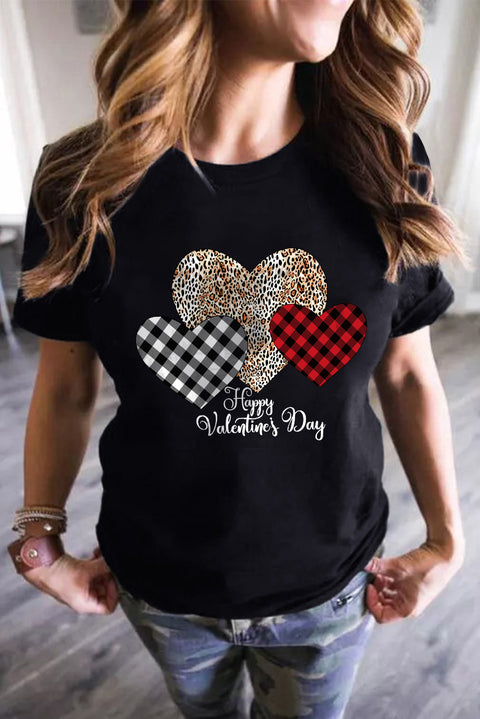 Camiseta con estampado de corazón y lentejuelas