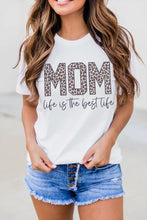 MOM life is the best life Leopard Print Graphic T Shirt