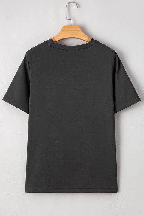 Dark Grey RISE WITH THE SUN Western Fashion Graphic Tee