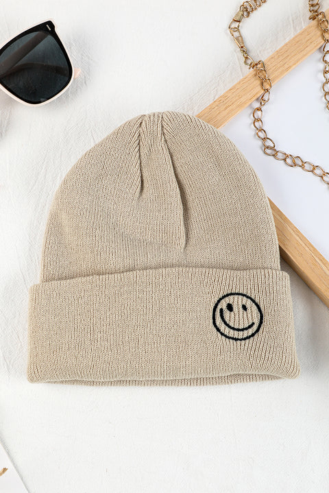 White Smiley Face Eaveless Beanie Hats