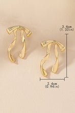 Gold Bow Knot Plated Alloy Stud Earrings