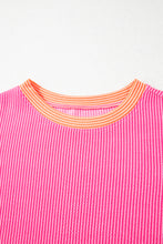 Multicolour Corded Colorblock Crewneck Tee