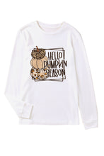 HELLO PUMPKIN SEASON Top de manga larga con estampado gráfico