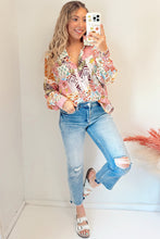 Pink Abstract Colorful Printed Button Down Shirt