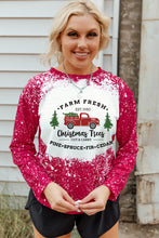 Red Christmas Tree Truck Splash Ink Print Graphic Sweatshirt