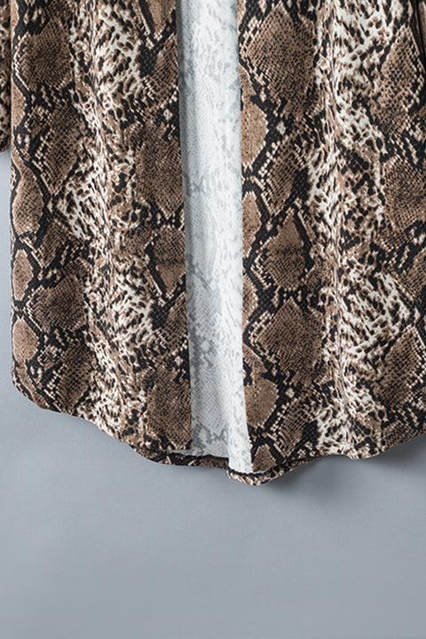 Snake Print Long Cardigan