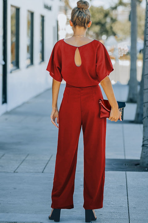 Belted Wide Leg Jumpsuit