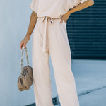 Apricot Oh So Glam Belted Wide Leg Jumpsuit