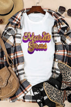 White Mardi Gras Sequin Graphic T-shirt