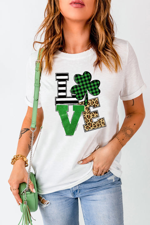 Hello Valentine Letter Print T Shirt