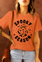 Orange SPOOKY SEASON Ghost Print Crew Neck Halloween Tee